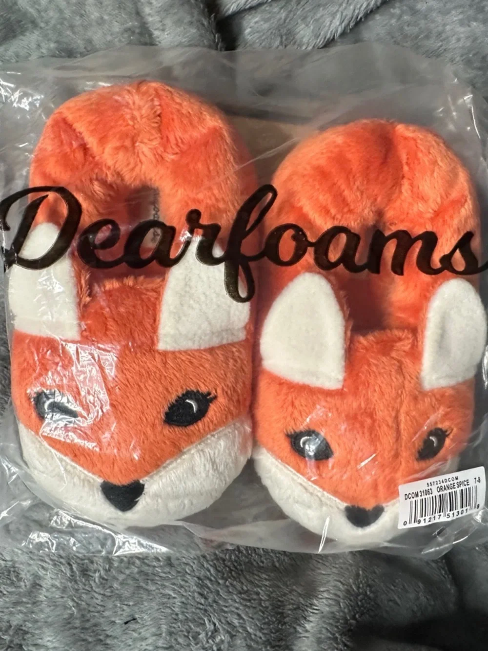 5/$25 😻 Dearfoams Toddler Fox Plush Slippers